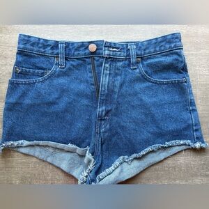 BDG Denim Blue High Waist Cutoff Shorts